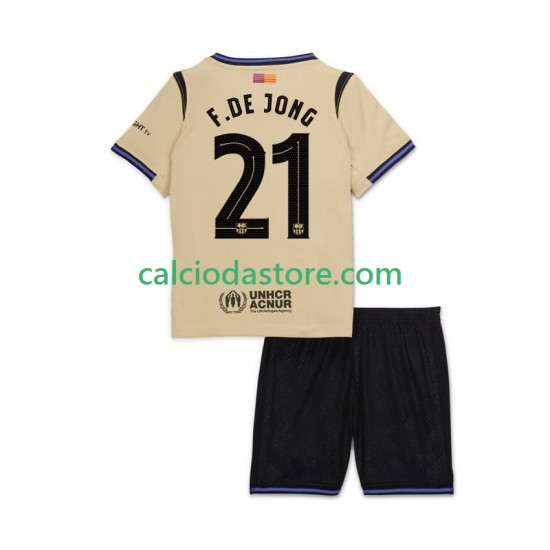 Maglia FC Barcelona Frenkie de Jong 21 UCL Gara Away Completo Bambino 2-13 Anni 2025-2026 MC