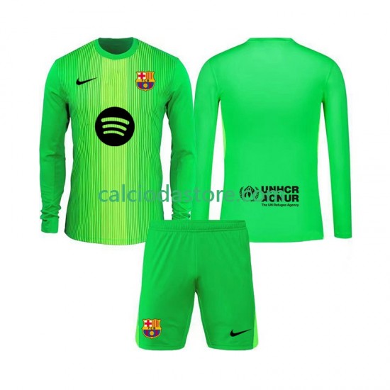 Maglia Portiere FC Barcelona Gara Home Completo Bambino 2-13 Anni 2025-2026 ML