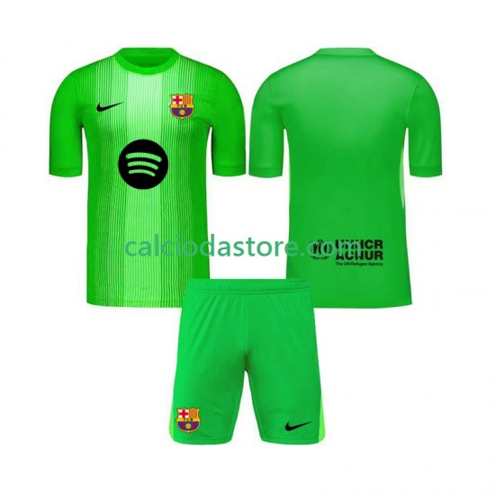 Maglia Portiere FC Barcelona Gara Home Completo Bambino 2-13 Anni 2025-2026 MC