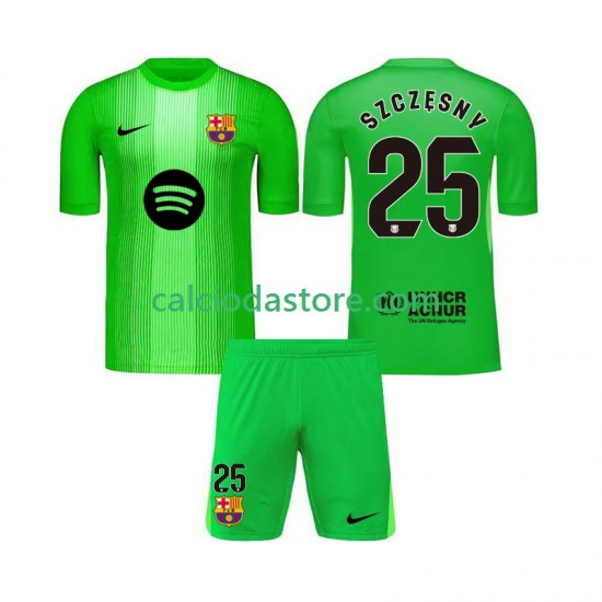 Maglia Portiere FC Barcelona Szczesny 25 Gara Home Completo Bambino 2-13 Anni 2025-2026 MC