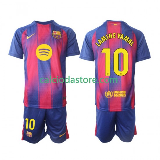 Maglia FC Barcelona Lamine Yamal 10 Gara Home Completo Bambino 2-13 Anni 2025-2026 MC