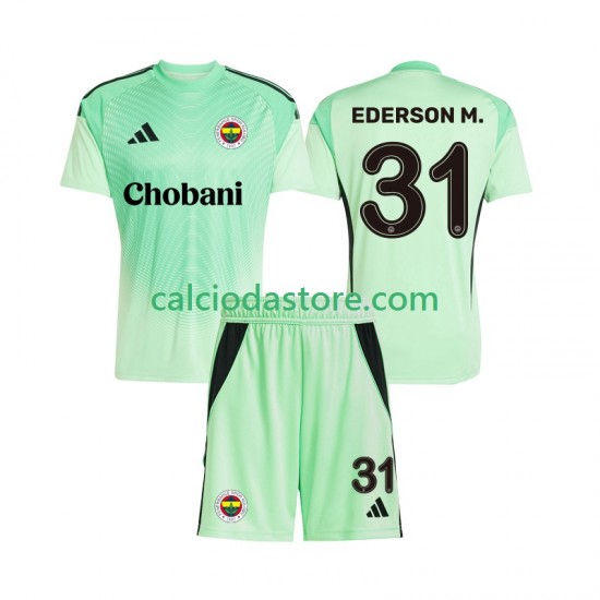 Maglia Portiere Fenerbahce Ederson Moraes 31 Gara Away Completo Bambino 2-13 Anni 2025-2026 MC