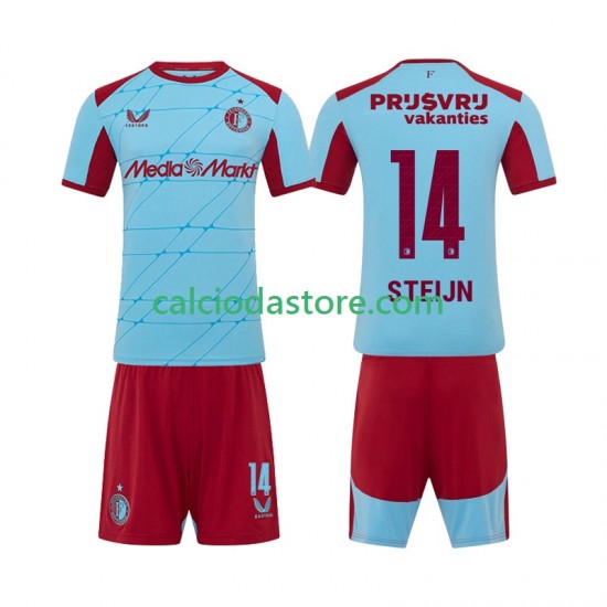 Maglia Feyenoord Rotterdam Sem Steijn 14 Gara Terza Completo Bambino 2-13 Anni 2025-2026 MC