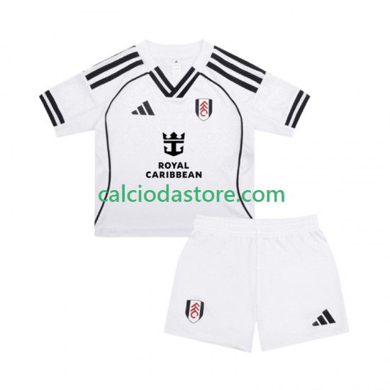 Maglia Fulham Gara Home Completo Bambino 2-13 Anni 2025-2026 MC