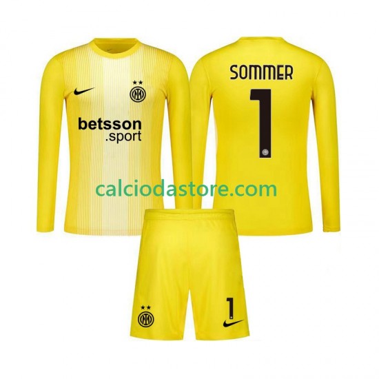 Maglia Portiere Inter Milan Yann Sommer 1 Gara Away Completo Bambino 2-13 Anni 2025-2026 ML