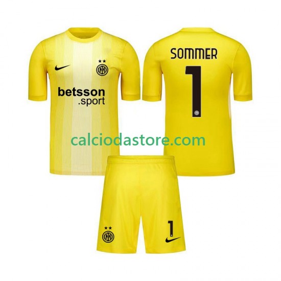 Maglia Portiere Inter Milan Yann Sommer 1 Gara Away Completo Bambino 2-13 Anni 2025-2026 MC