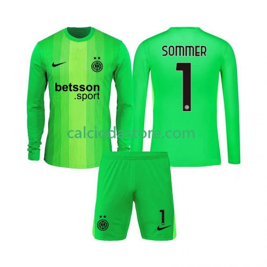 Maglia Portiere Inter Milan Yann Sommer 1 Gara Terza Completo Bambino 2-13 Anni 2025-2026 ML