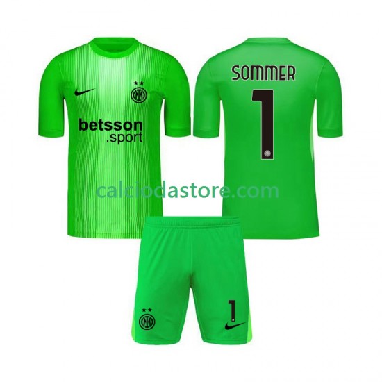 Maglia Portiere Inter Milan Yann Sommer 1 Gara Terza Completo Bambino 2-13 Anni 2025-2026 MC
