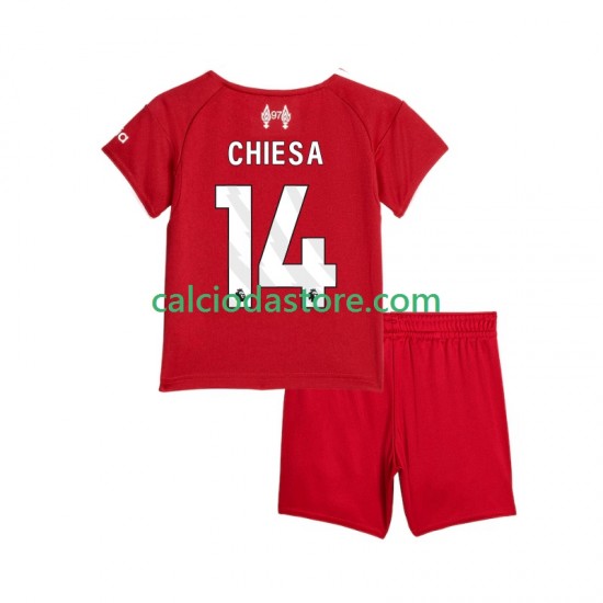 Maglia Liverpool Federico Chiesa 14 Gara Home Completo Bambino 2-13 Anni 2025-2026 MC