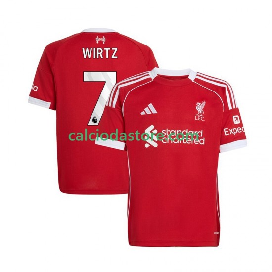 Maglia Liverpool Florian Wirtz 7 Gara Home Uomo 2025-2026 MC
