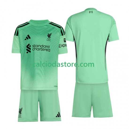 Maglia Portiere Liverpool Gara Away Completo Bambino 2-13 Anni 2025-2026 MC