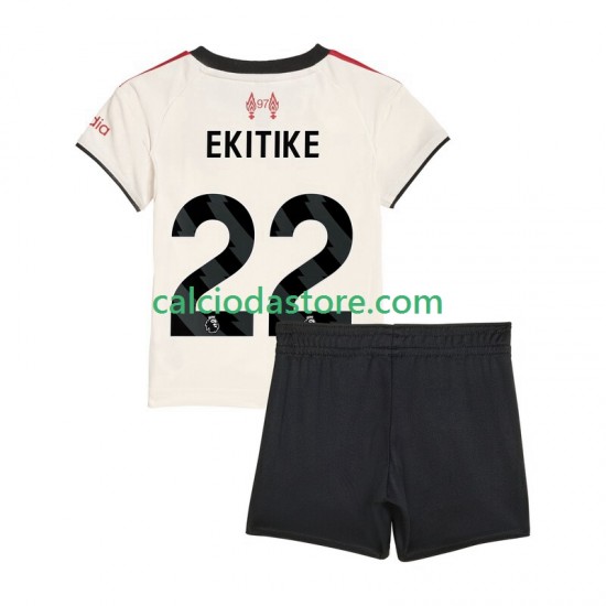 Maglia Liverpool Hugo Ekitike 22 Gara Away Completo Bambino 2-13 Anni 2025-2026 MC