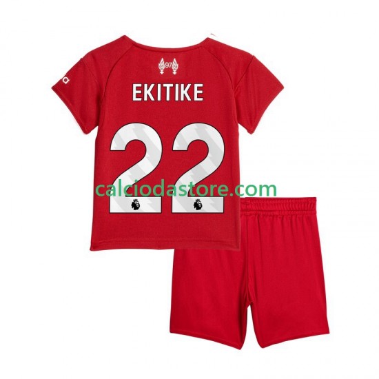 Maglia Liverpool Hugo Ekitike 22 Gara Home Completo Bambino 2-13 Anni 2025-2026 MC