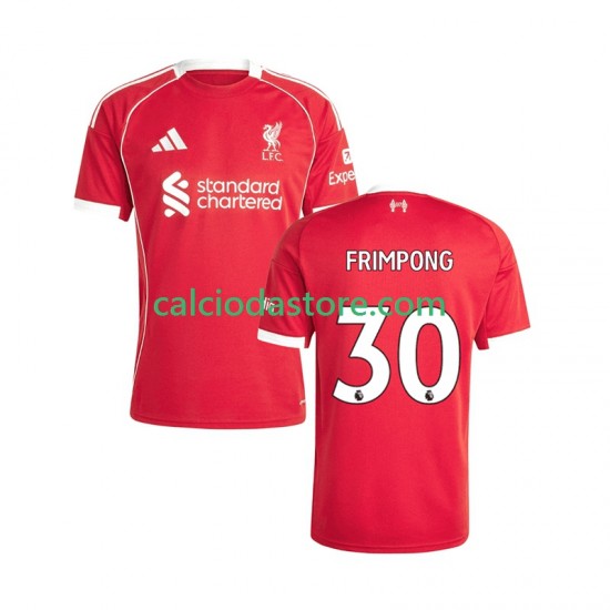Maglia Liverpool Jeremie Frimpong 30 Gara Home Uomo 2025-2026 MC Maglia Liverpool Jeremie Frimpong 30 Gara Home Uomo 2025-2026 MC