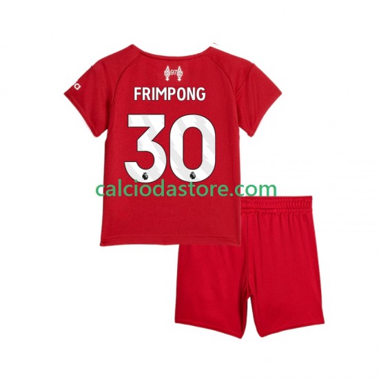 Maglia Liverpool Jeremie Frimpong 30 Gara Home Completo Bambino 2-13 Anni 2025-2026 MC