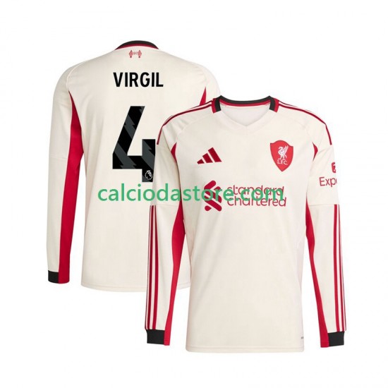 Maglia Liverpool Virgil van Dijk 4 Gara Away Uomo 2025-2026 ML Maglia Liverpool Virgil van Dijk 4 Gara Away Uomo 2025-2026 ML