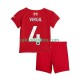 Maglia Liverpool Virgil van Dijk 4 Gara Home Completo Bambino 2-13 Anni 2025-2026 MC