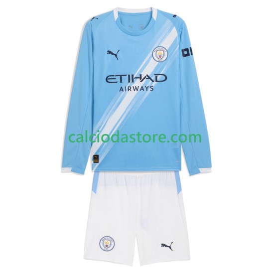 Maglia Manchester City Gara Home Completo Bambino 2-13 Anni 2025-2026 ML