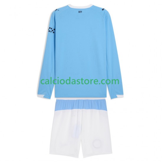Maglia Manchester City Gara Home Completo Bambino 2-13 Anni 2025-2026 ML