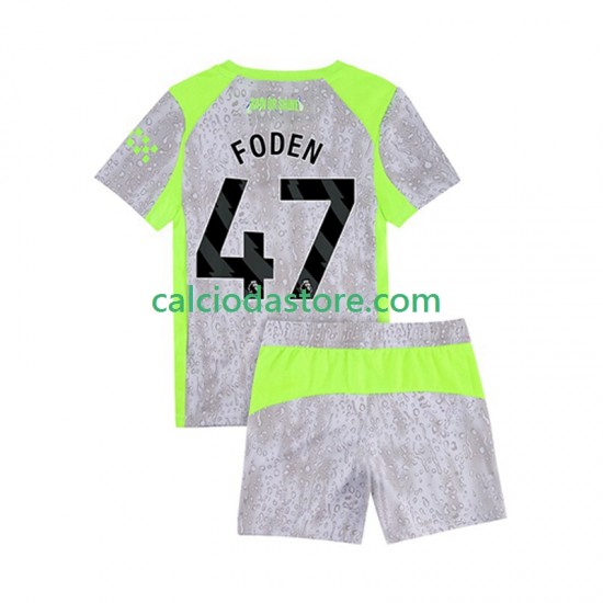 Maglia Manchester City Phil Foden 47 Gara Terza Completo Bambino 2-13 Anni 2025-2026 MC