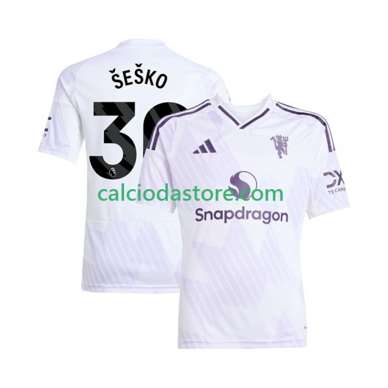Maglia Manchester United Benjamin Sesko 30 Gara Away Uomo 2025-2026 MC Maglia Manchester United Benjamin Sesko 30 Gara Away Uomo 2025-2026 MC