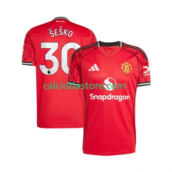 Maglia Manchester United Benjamin Sesko 30 Gara Home Uomo 2025-2026 MC