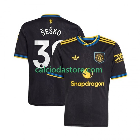 Maglia Manchester United Benjamin Sesko 30 Gara Terza Uomo 2025-2026 MC