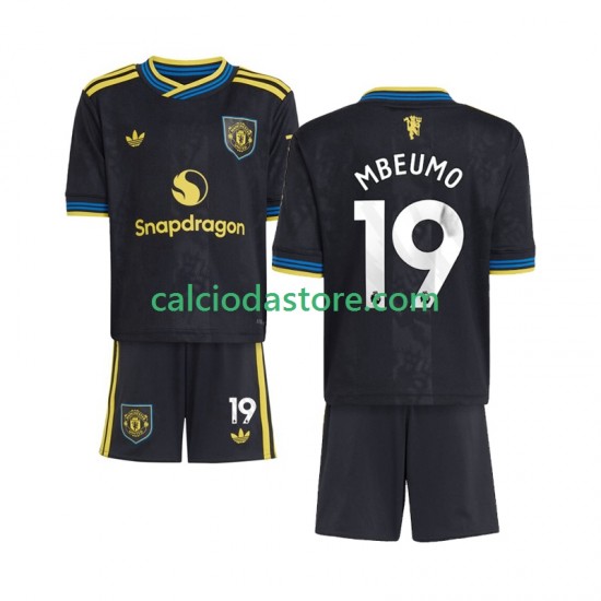 Maglia Manchester United Bryan Mbeumo 19 Gara Terza Completo Bambino 2-13 Anni 2025-2026 MC