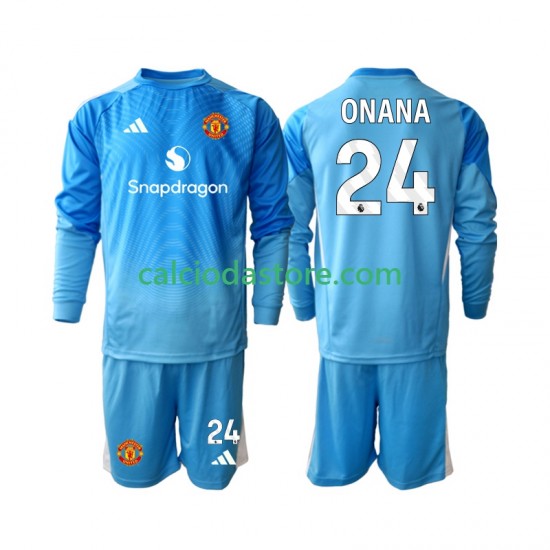 Maglia Portiere Manchester United Andre Onana 24 Gara Home Completo Bambino 2-13 Anni 2025-2026 ML