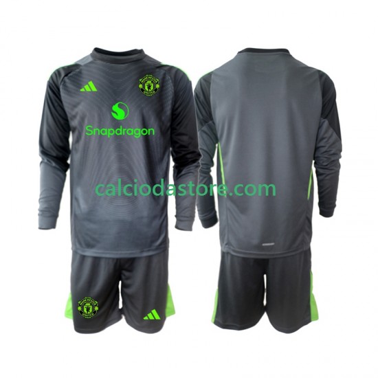 Maglia Portiere Manchester United Gara Away Completo Bambino 2-13 Anni 2025-2026 ML