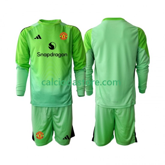Maglia Portiere Manchester United Gara Quarto Completo Bambino 2-13 Anni 2025-2026 ML