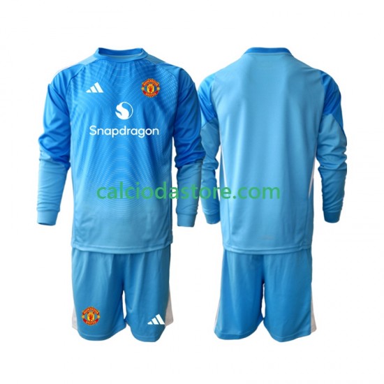 Maglia Portiere Manchester United Gara Home Completo Bambino 2-13 Anni 2025-2026 ML