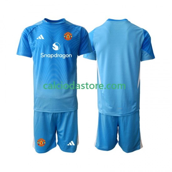 Maglia Portiere Manchester United Gara Home Completo Bambino 2-13 Anni 2025-2026 MC