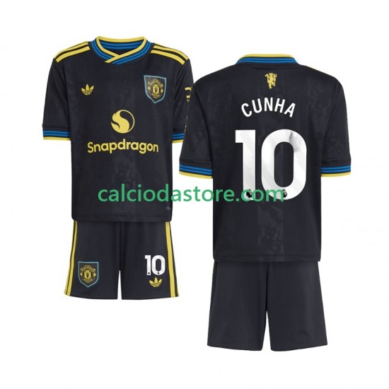 Maglia Manchester United Matheus Cunha 10 Gara Terza Completo Bambino 2-13 Anni 2025-2026 MC Maglia Manchester United Matheus Cunha 10 Gara Terza Completo Bambino 2-13 Anni 2025-2026 MC