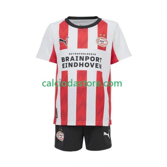 Maglia PSV Eindhoven Gara Home Completo Bambino 2-13 Anni 2025-2026 MC