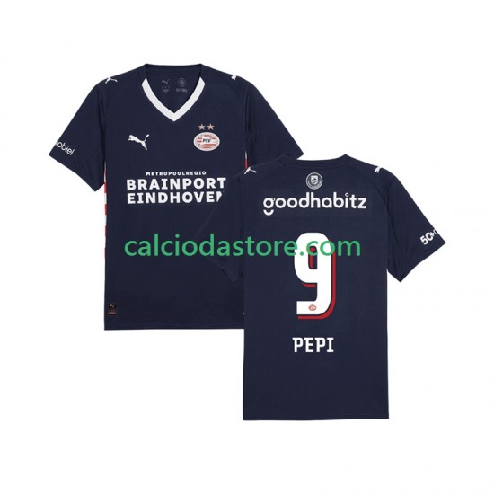Maglia PSV Eindhoven Ricardo Pepi 9 Gara Away Uomo 2025-2026 MC Maglia PSV Eindhoven Ricardo Pepi 9 Gara Away Uomo 2025-2026 MC