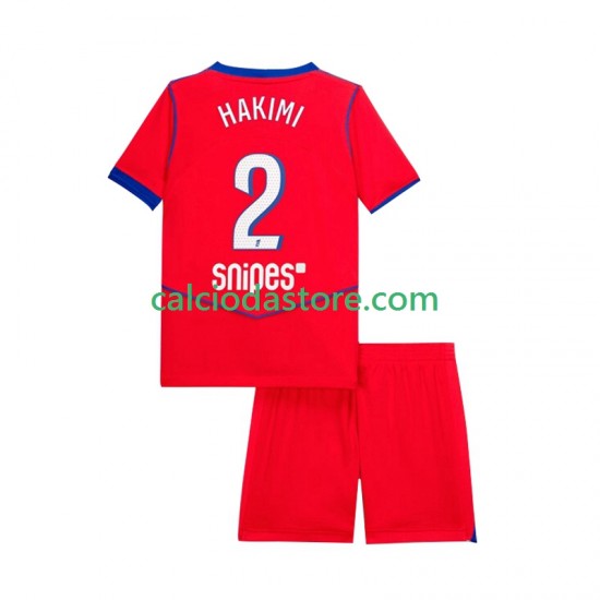 Maglia Paris Saint-Germain Achraf Hakimi 2 Gara Terza Completo Bambino 2-13 Anni 2025-2026 MC