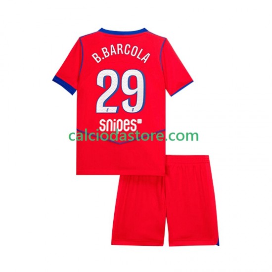 Maglia Paris Saint-Germain Bradley Barcola 29 Gara Terza Completo Bambino 2-13 Anni 2025-2026 MC
