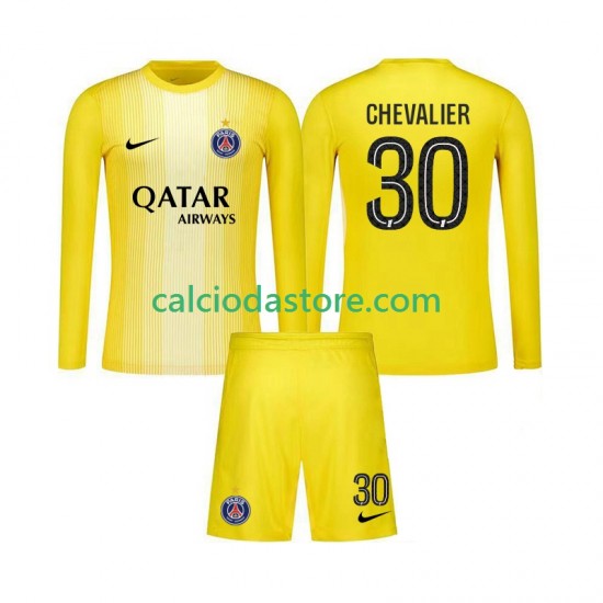 Maglia Portiere Paris Saint-Germain Lucas Chevalier 30 Gara Terza Completo Bambino 2-13 Anni 2025-2026 ML