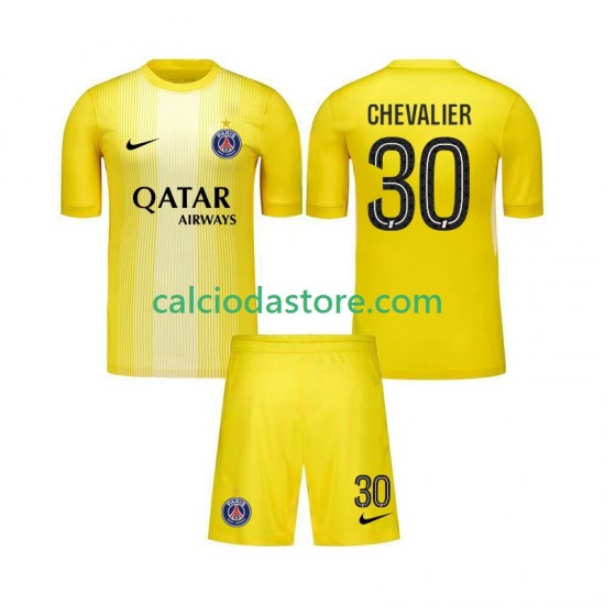 Maglia Portiere Paris Saint-Germain Lucas Chevalier 30 Gara Terza Completo Bambino 2-13 Anni 2025-2026 MC