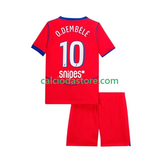 Maglia Paris Saint-Germain Ousmane Dembele 10 Gara Terza Completo Bambino 2-13 Anni 2025-2026 MC