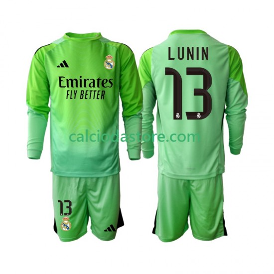 Maglia Portiere Real Madrid Andriy Lunin 13 Gara Away Completo Bambino 2-13 Anni 2025-2026 ML