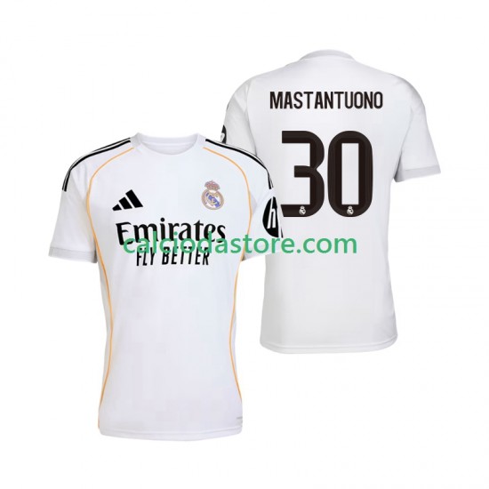 Maglia Real Madrid Mastantuono 30 Gara Home Uomo 2025-2026 MC