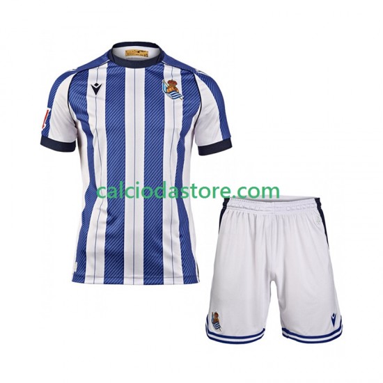 Maglia Real Sociedad Gara Home Completo Bambino 2-13 Anni 2025-2026 MC