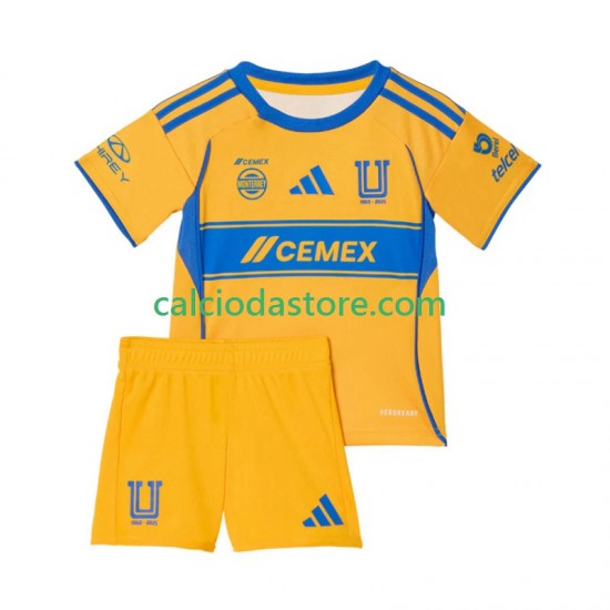 Maglia Tigres UANL Gara Home Completo Bambino 2-13 Anni 2025-2026 MC