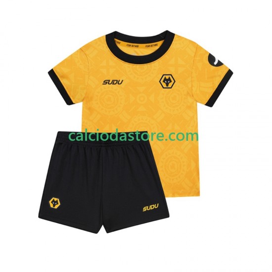 Maglia Wolverhampton Wanderers Gara Home Completo Bambino 2-13 Anni 2025-2026 MC